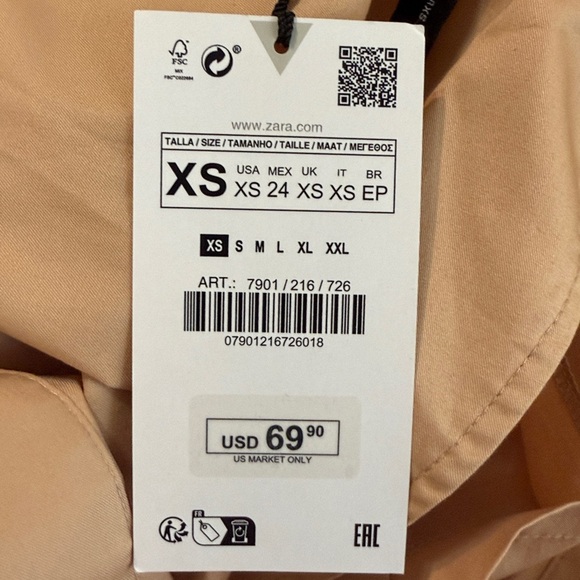 NWT Zara Women's Beige Jumpsuit - Picture 5 of 5